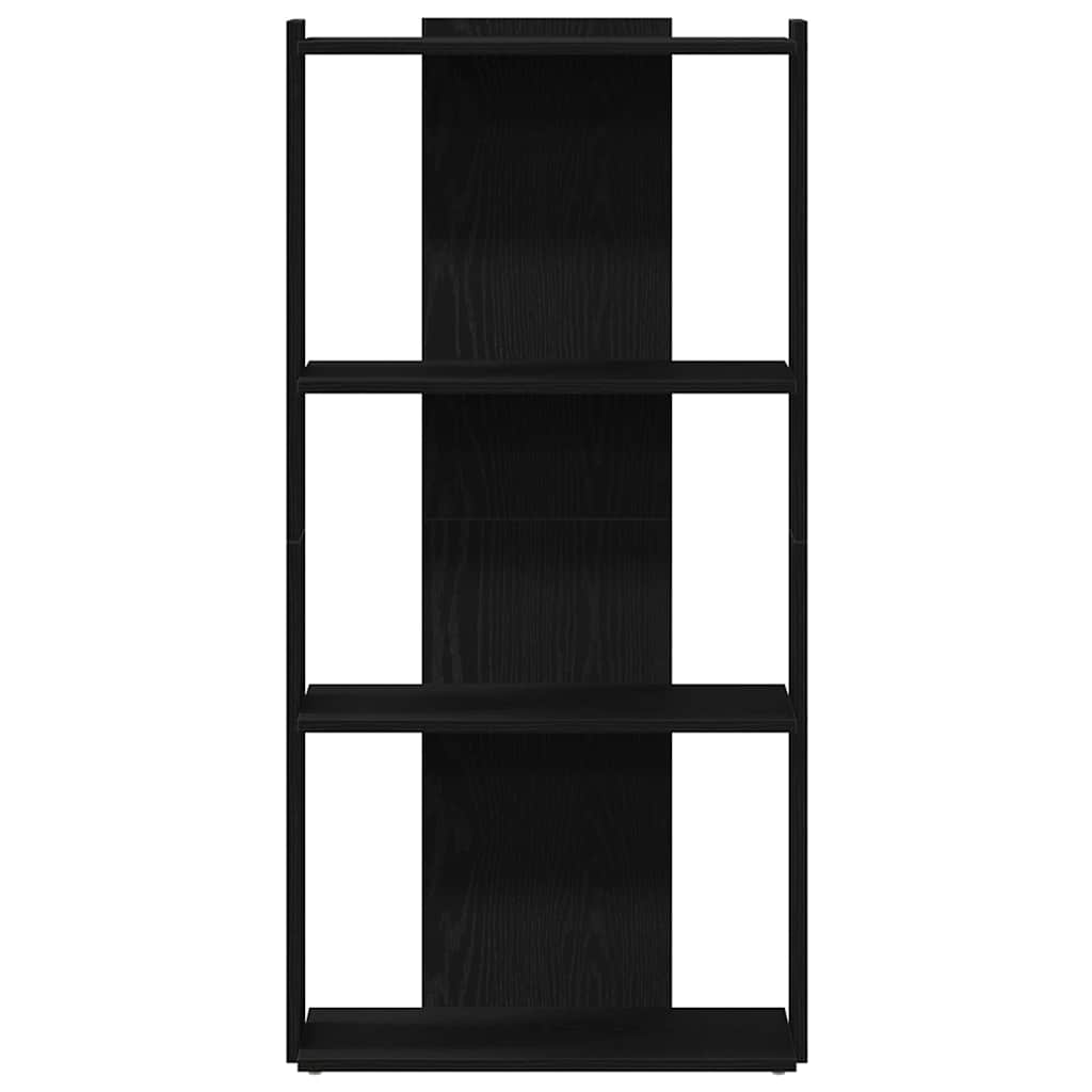 vidaXL Librería de 3 estantes madera de ingeniería negro 60x30x120 cm