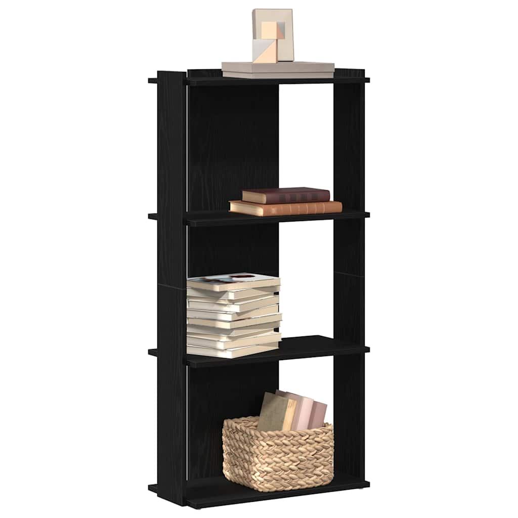 vidaXL Librería de 3 estantes madera de ingeniería negro 60x30x120 cm