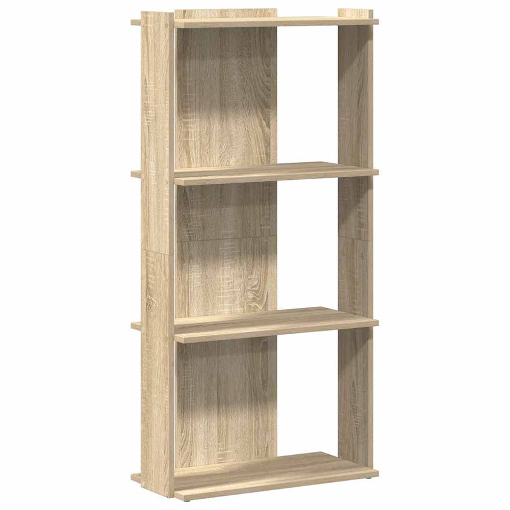 vidaXL Librería 3 estantes madera ingeniería roble sonoma 60x30x120 cm