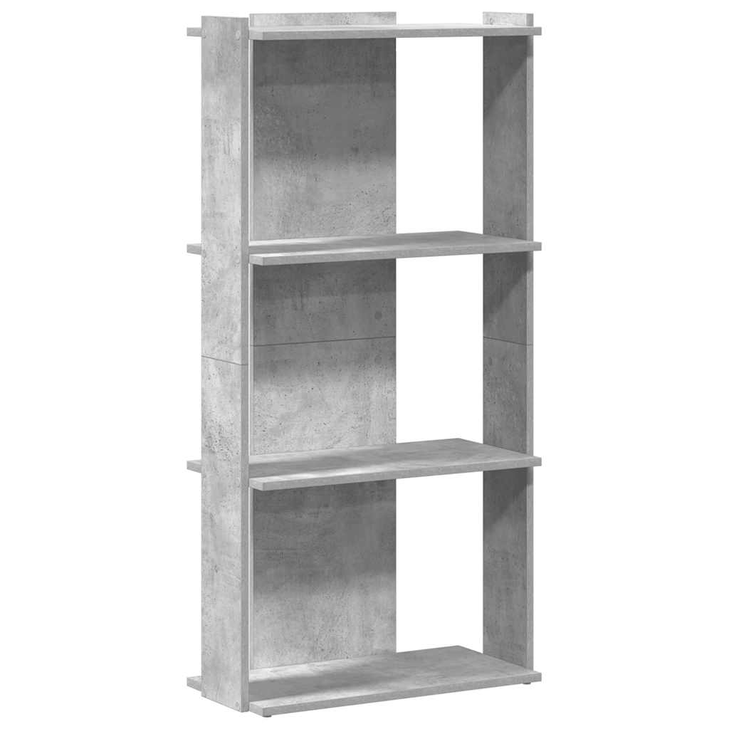 vidaXL Librería de 3 niveles madera gris hormigón 60x30x120 cm