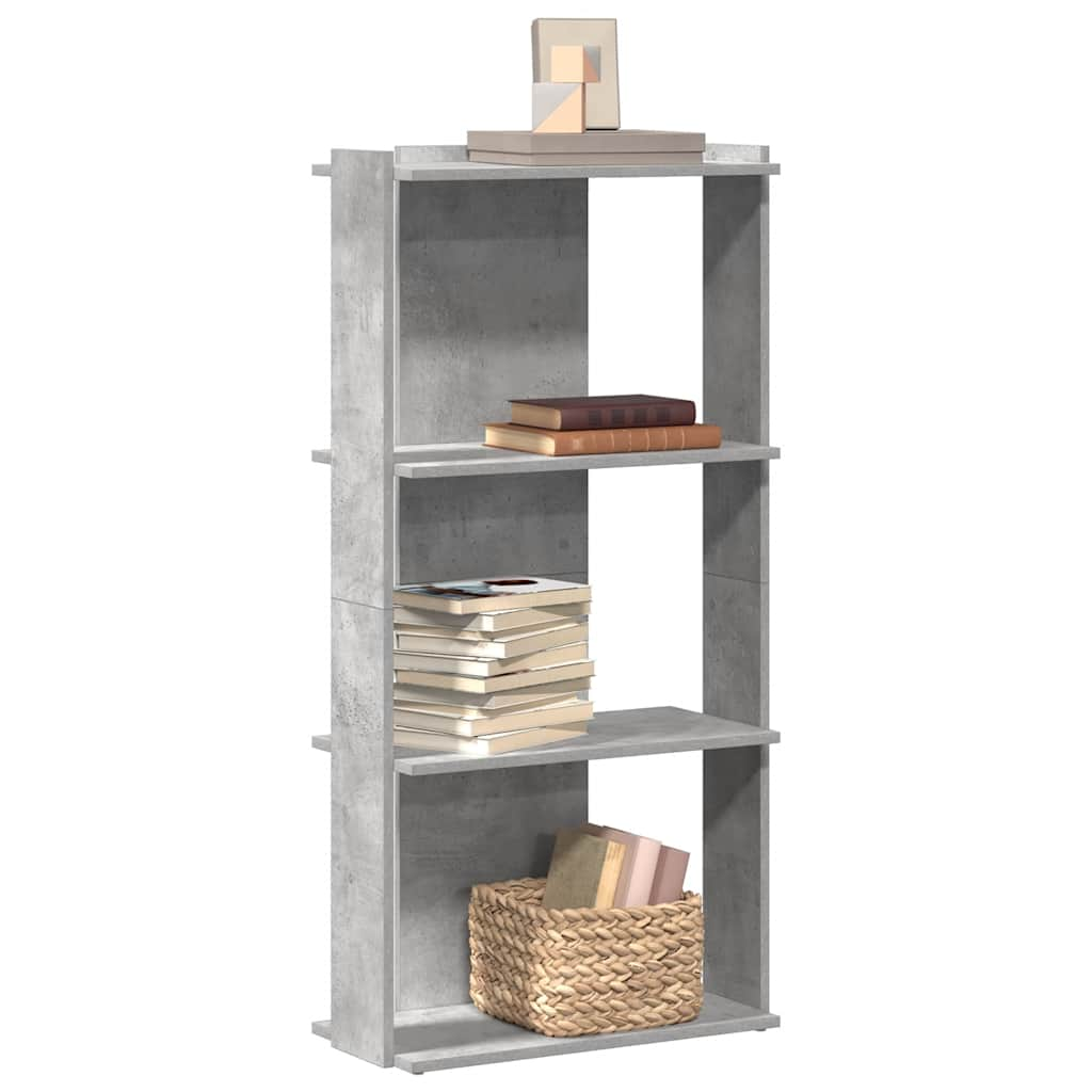 vidaXL Librería de 3 niveles madera gris hormigón 60x30x120 cm