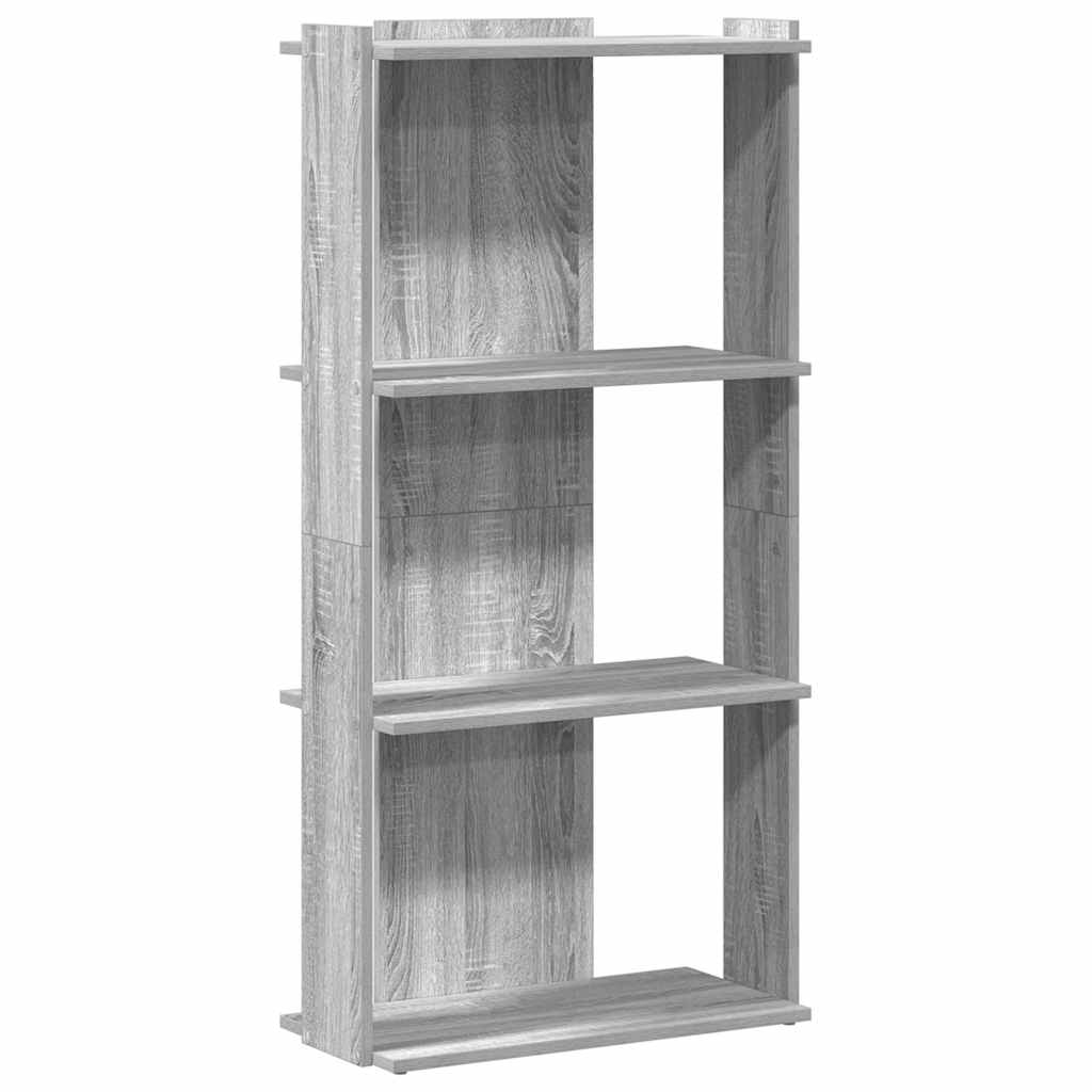 vidaXL Librería 3 estantes madera ingeniería gris Sonoma 60x30x120 cm