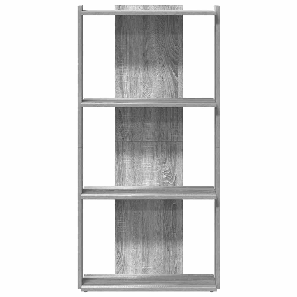 vidaXL Librería 3 estantes madera ingeniería gris Sonoma 60x30x120 cm