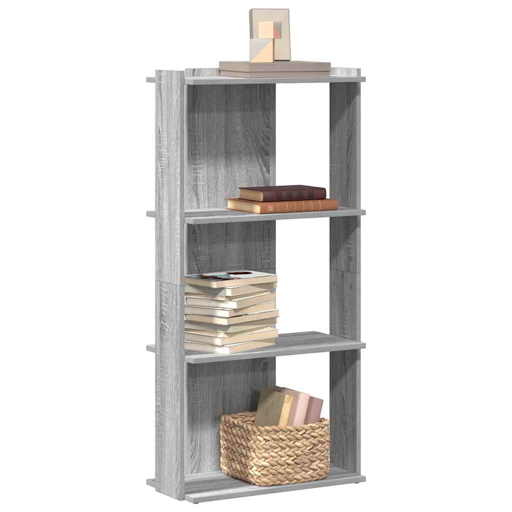 vidaXL Librería 3 estantes madera ingeniería gris Sonoma 60x30x120 cm