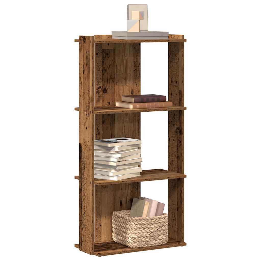 vidaXL Librería 3 niveles madera ingeniería madera vieja 60x30x120 cm