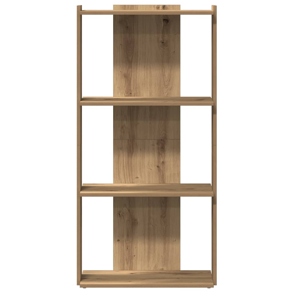 vidaXL Librería 3niveles madera ingeniería roble artesanal 60x30x120cm