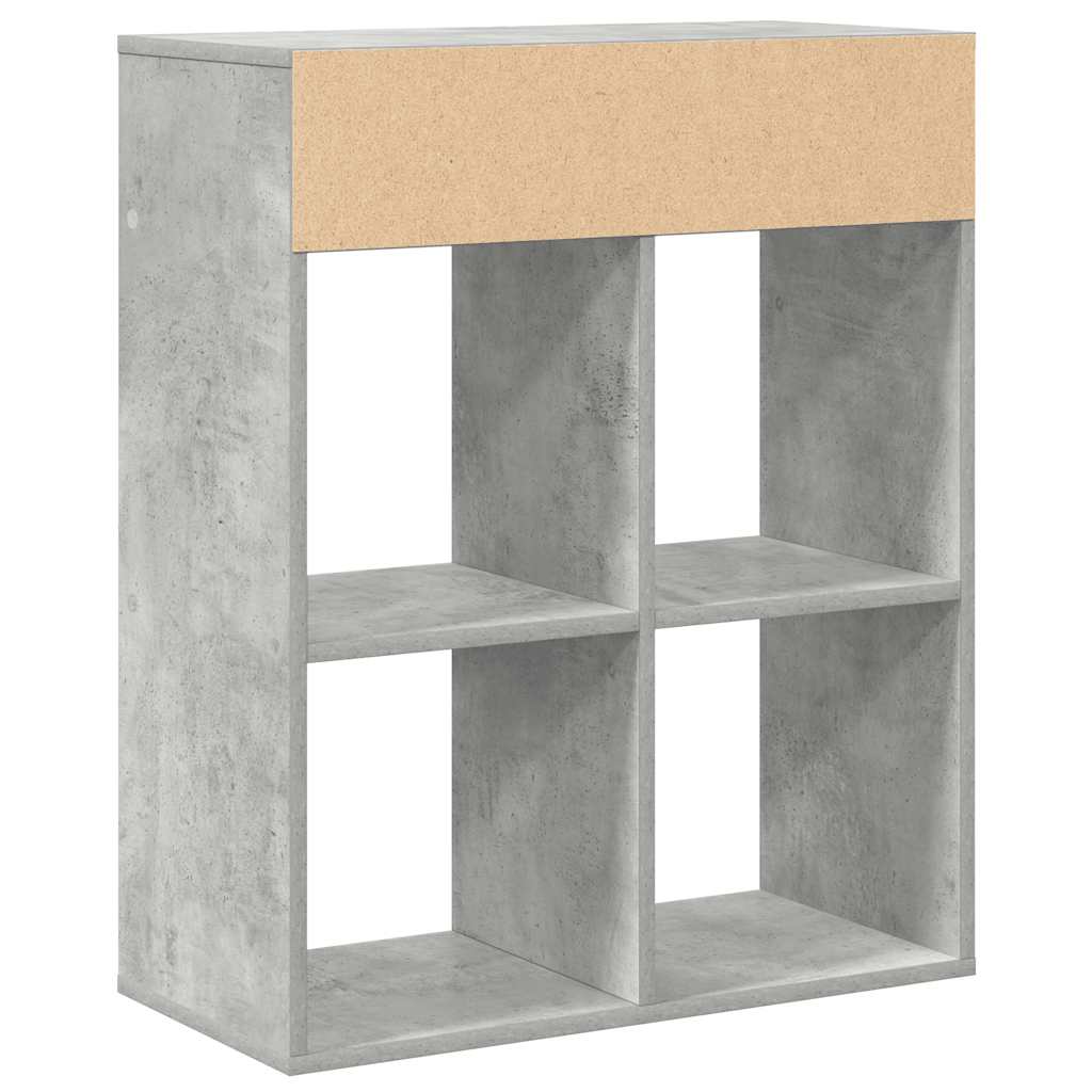 vidaXL Estantería madera contrachapada gris hormigón 66x31x80 cm