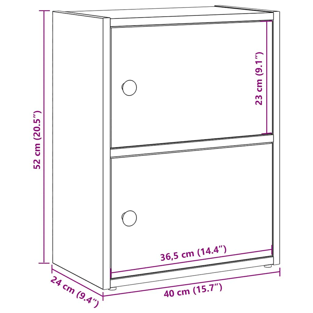 vidaXL Estantería de madera de ingeniería gris hormigón 40x24x52 cm