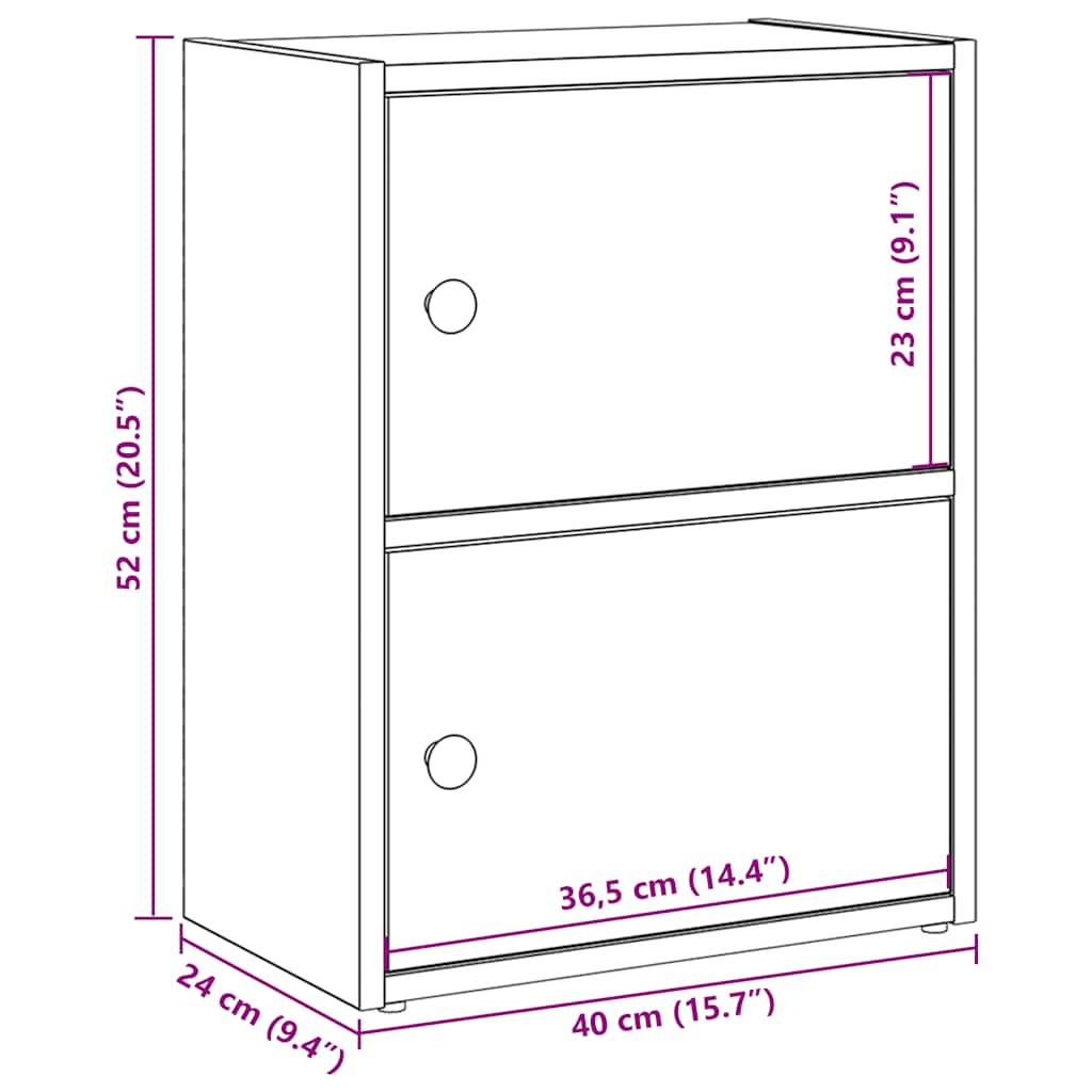 vidaXL Estantería de madera de ingeniería roble ahumado 40x24x52 cm