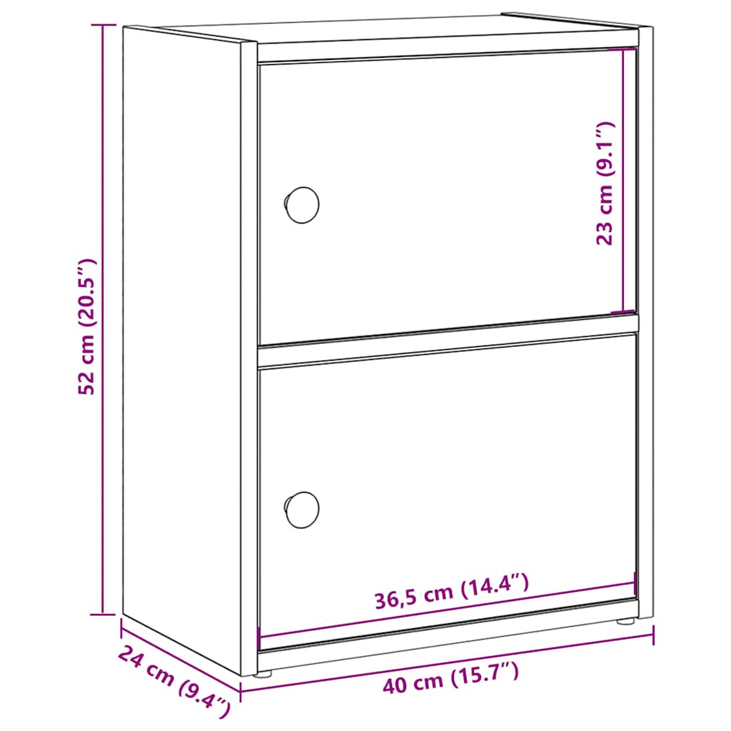 vidaXL Estantería de madera de ingeniería gris sonoma 40x24x52 cm