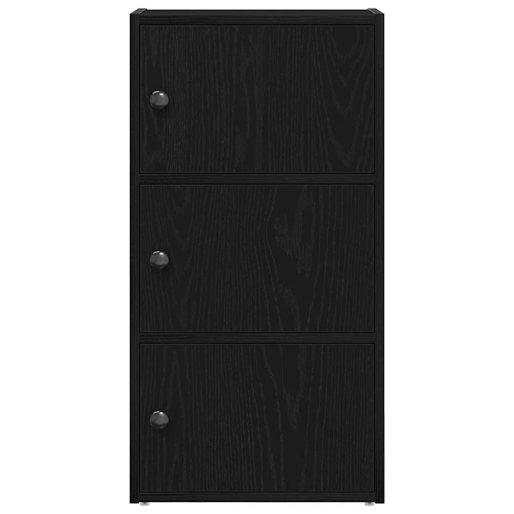 vidaXL Librería de madera contrachapada roble negro 40x24x77 cm