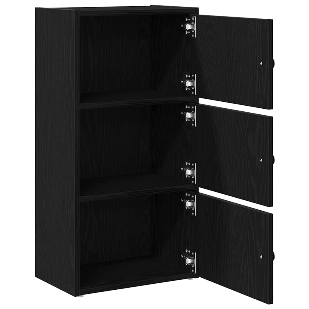 vidaXL Librería de madera contrachapada roble negro 40x24x77 cm