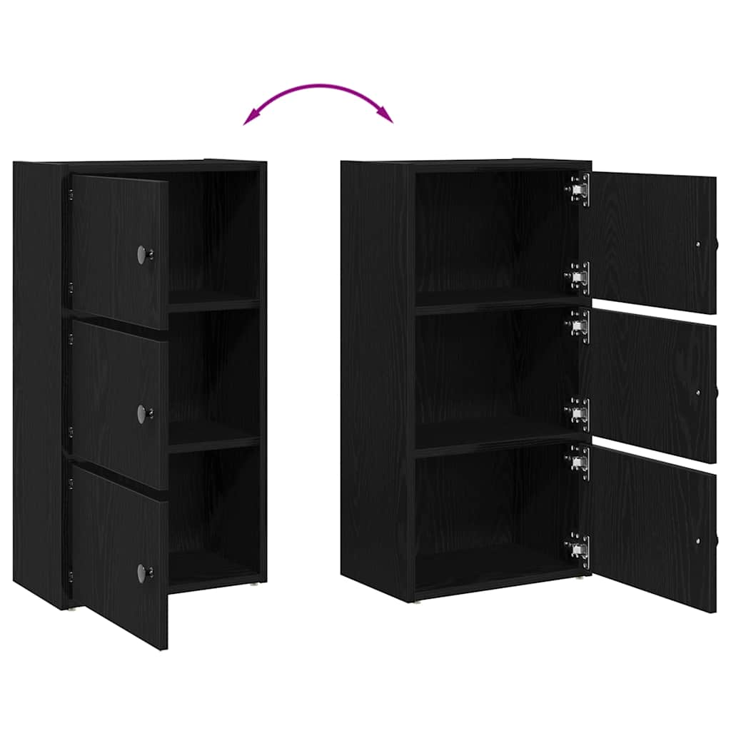 vidaXL Librería de madera contrachapada roble negro 40x24x77 cm