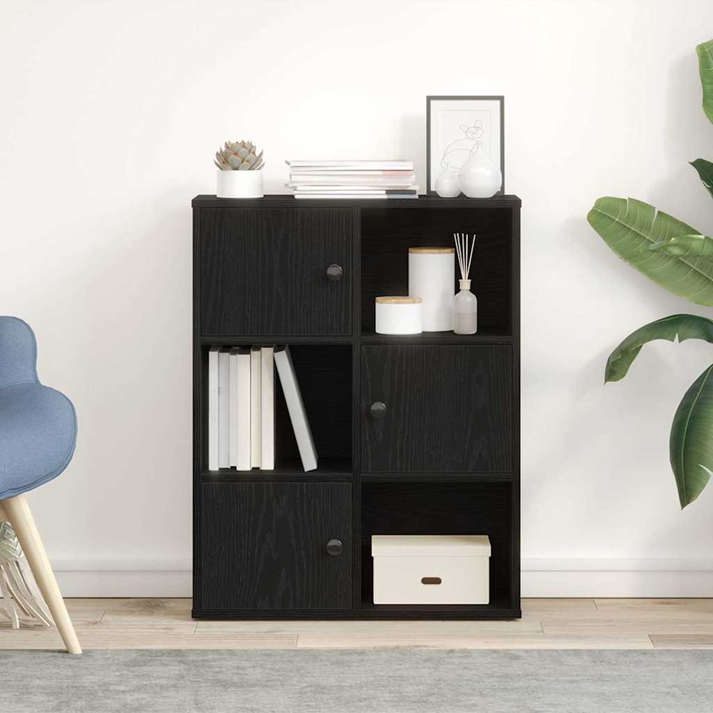 vidaXL Librería de madera contrachapada roble negro 60x24x76,5 cm