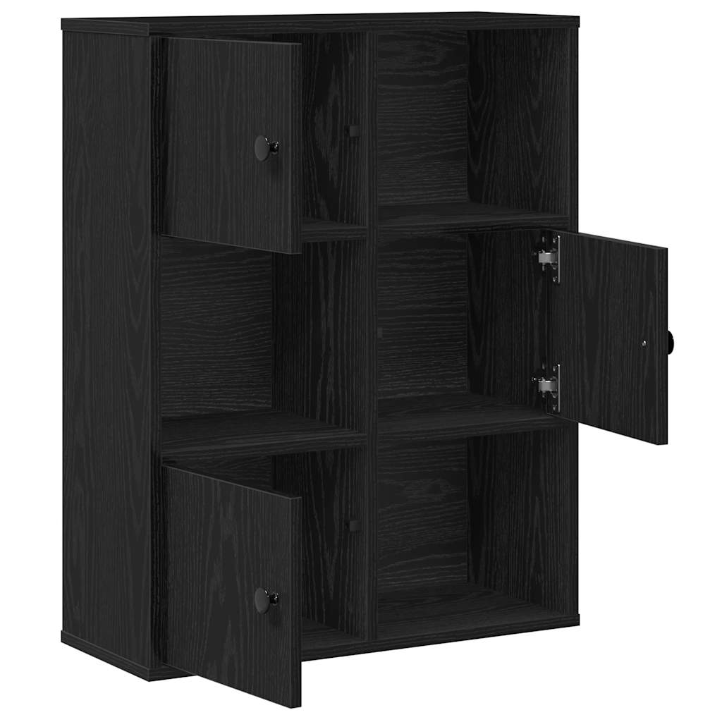 vidaXL Librería de madera contrachapada roble negro 60x24x76,5 cm