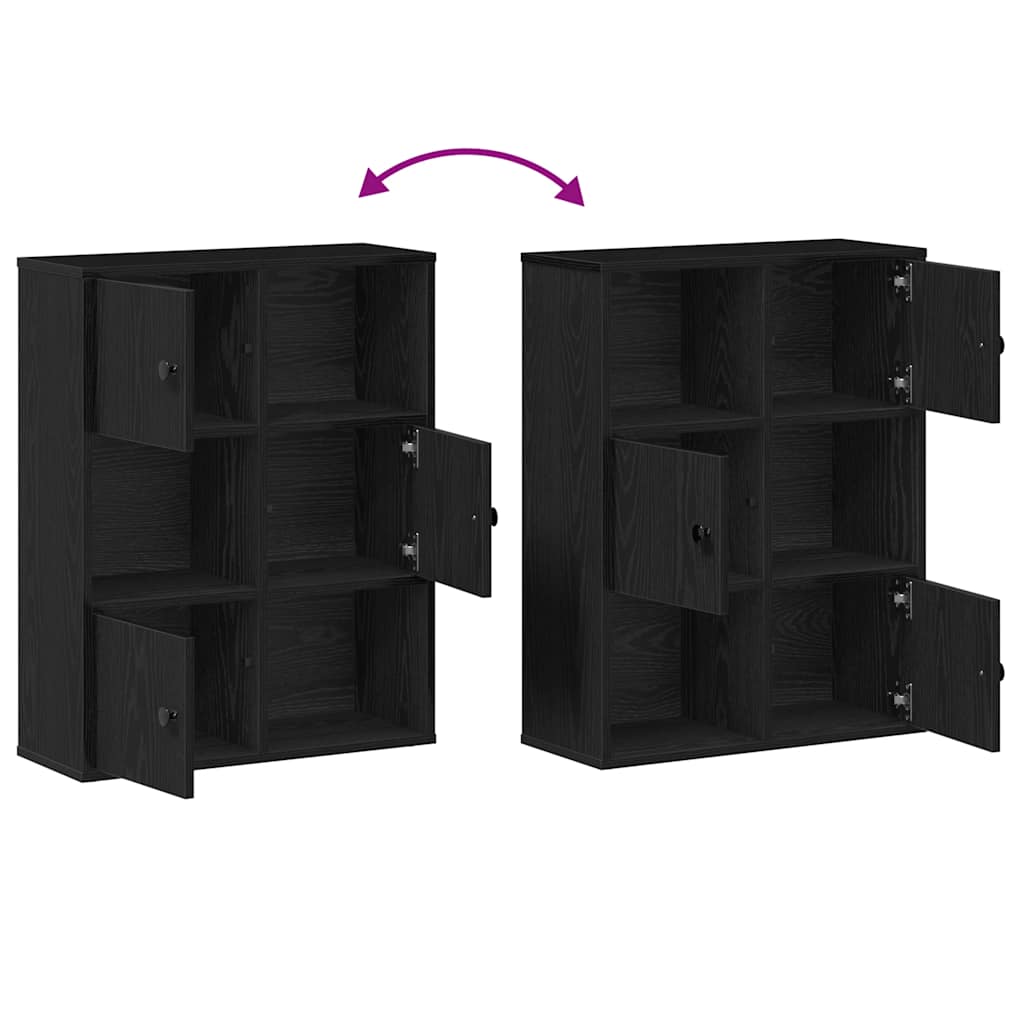 vidaXL Librería de madera contrachapada roble negro 60x24x76,5 cm