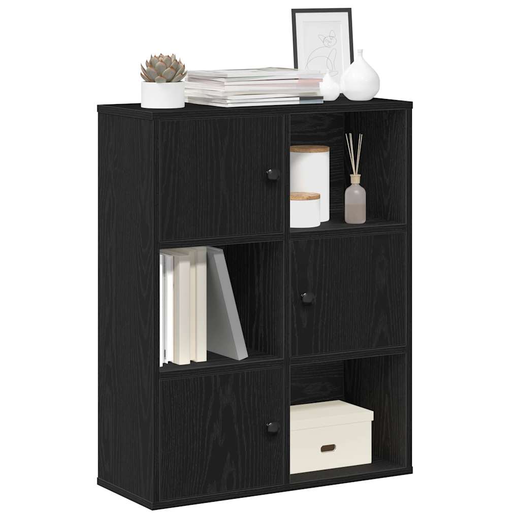 vidaXL Librería de madera contrachapada roble negro 60x24x76,5 cm