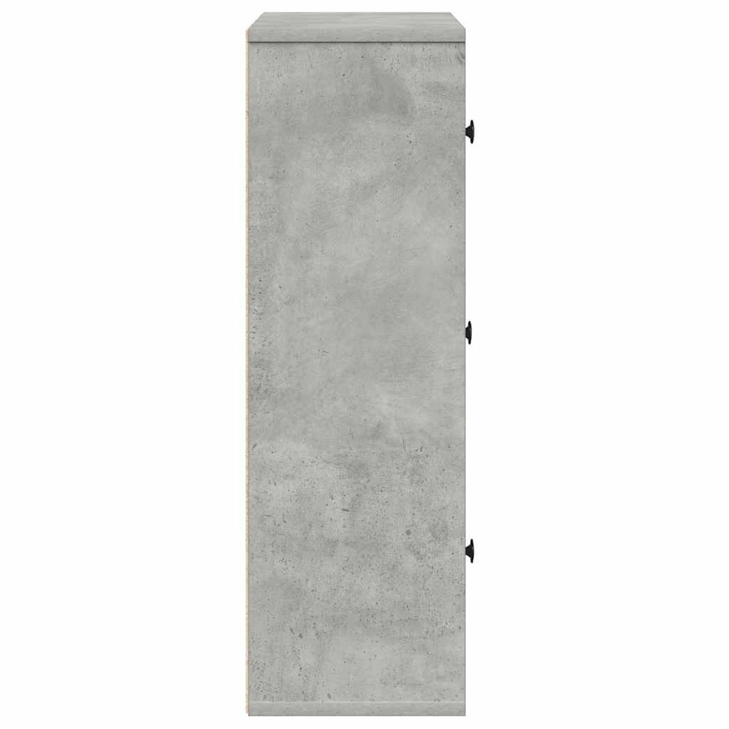 vidaXL Estantería de madera de ingeniería gris hormigón 60x24x76,5 cm