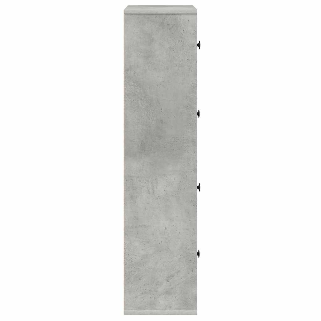 vidaXL Estantería de madera de ingeniería gris hormigón 60x24x101,5 cm