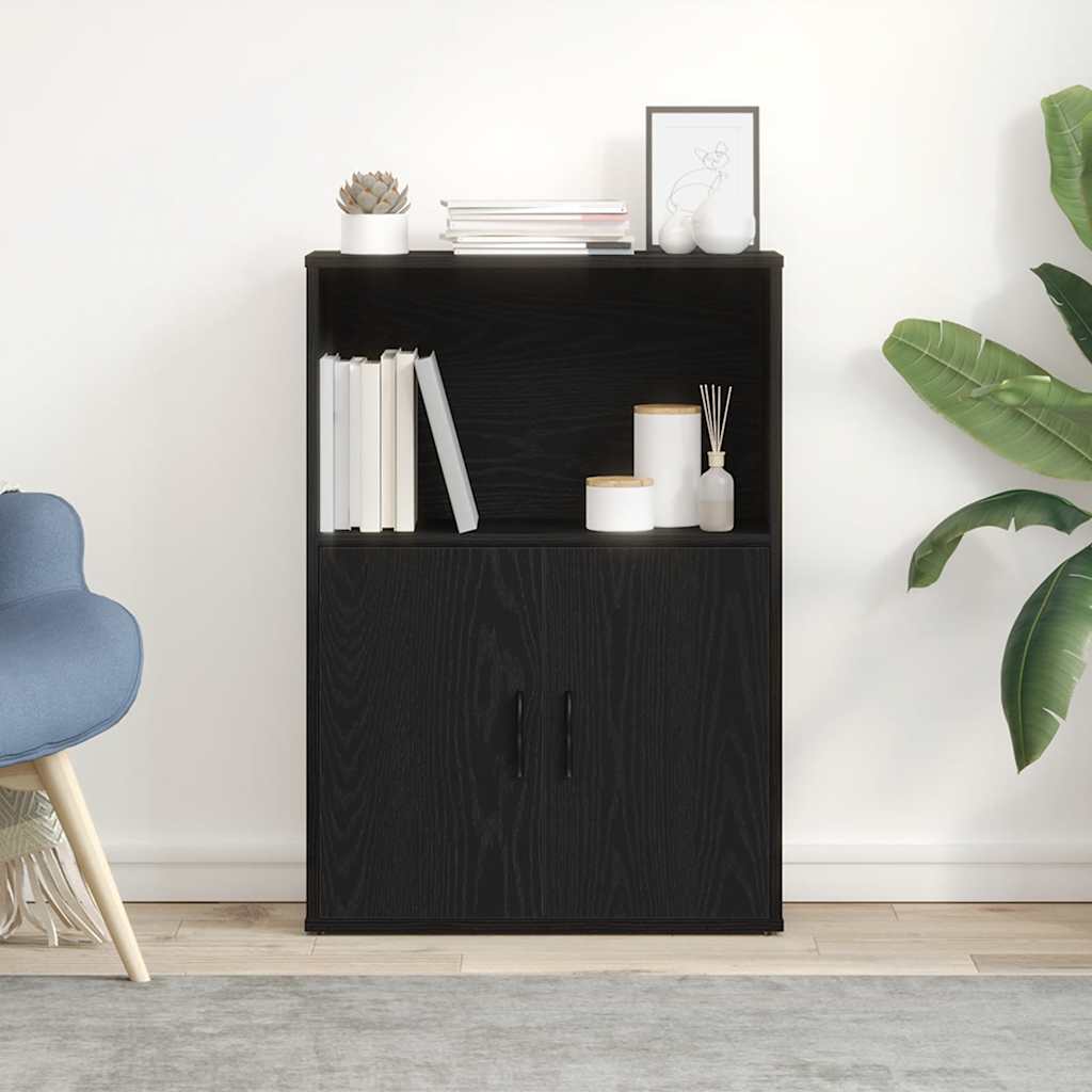 vidaXL Librería de madera contrachapada roble negro 60x24x85 cm