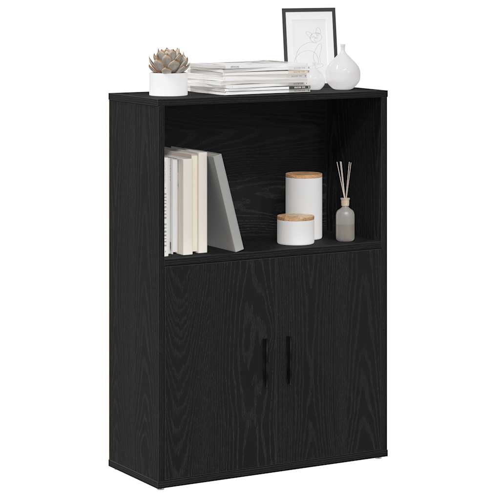 vidaXL Librería de madera contrachapada roble negro 60x24x85 cm