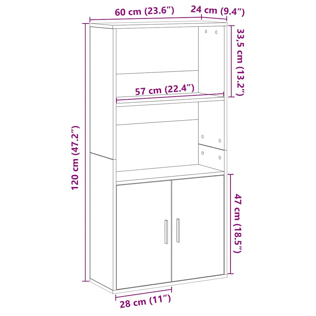 vidaXL Estantería de madera de ingeniería blanca 60x24x120 cm