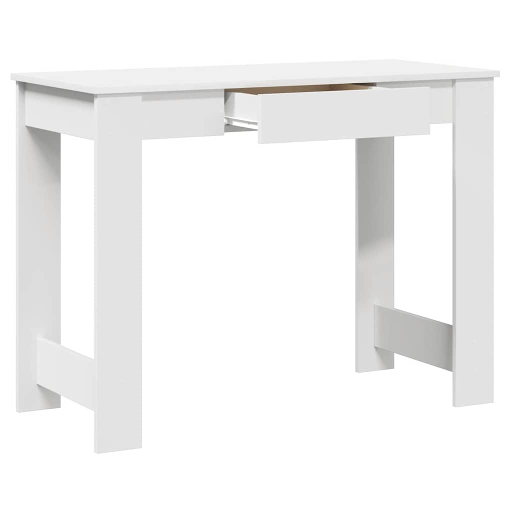 vidaXL Escritorio de madera contrachapada blanco 100x45x75 cm