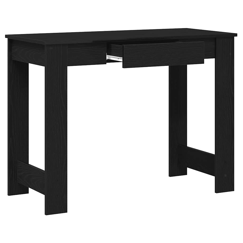 vidaXL Escritorio de madera contrachapada negro 100x45x75 cm