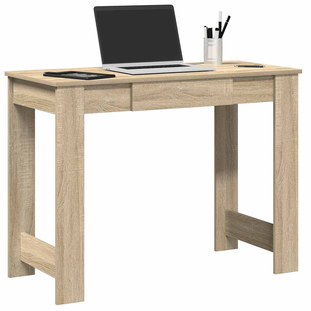 vidaXL Escritorio madera contrachapada color roble sonoma 100x45x75 cm