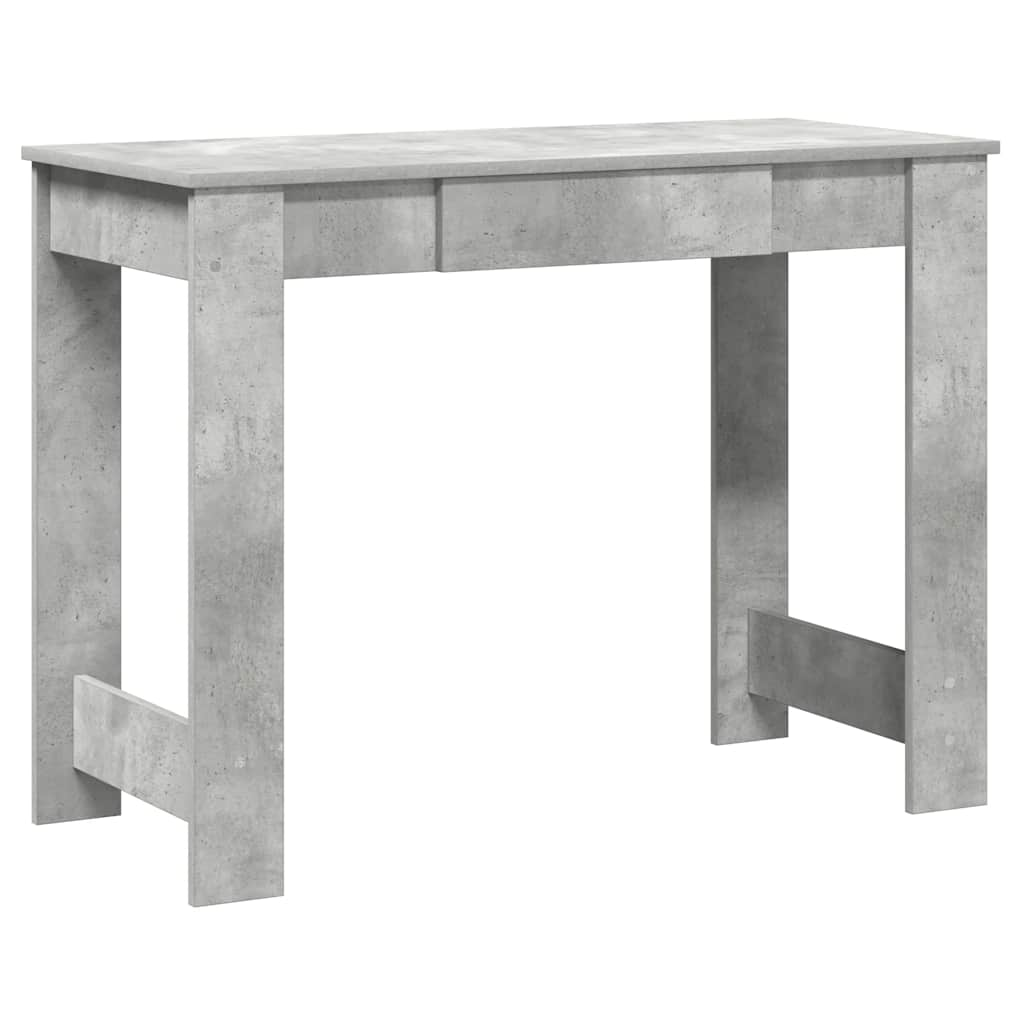 vidaXL Escritorio de madera contrachapada gris hormigón 100x45x75 cm