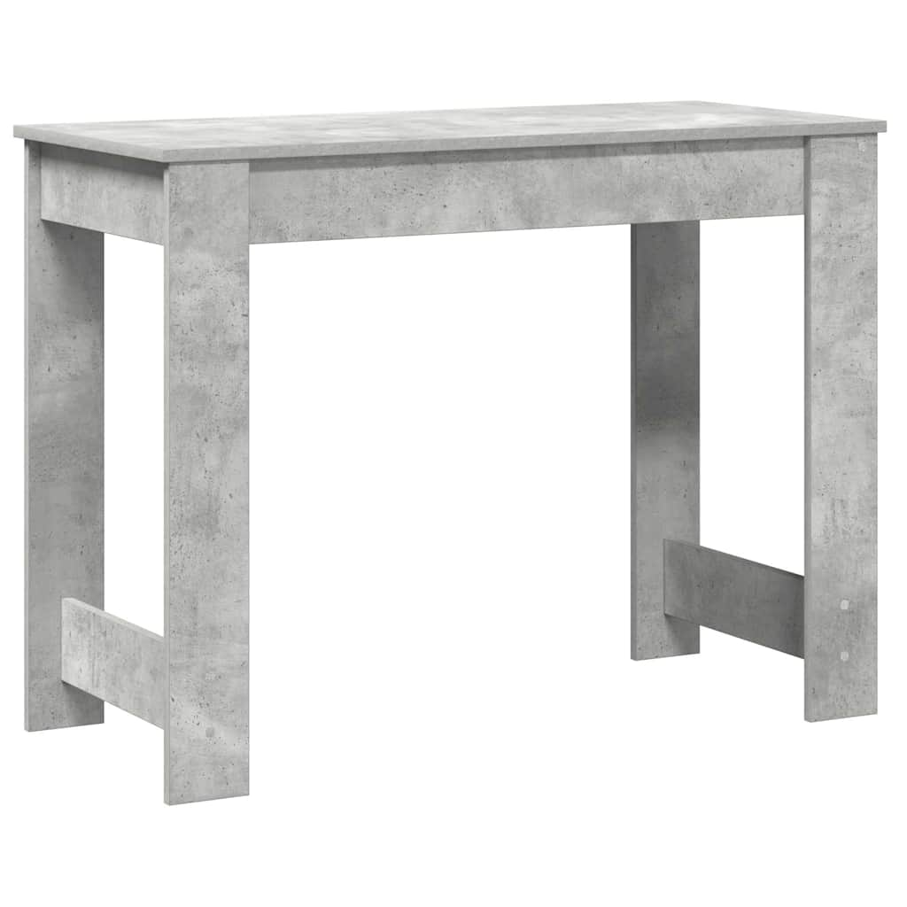 vidaXL Escritorio de madera contrachapada gris hormigón 100x45x75 cm