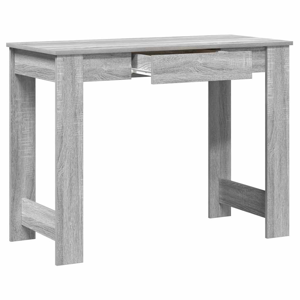 vidaXL Escritorio de madera contrachapada gris sonoma 100x45x75 cm