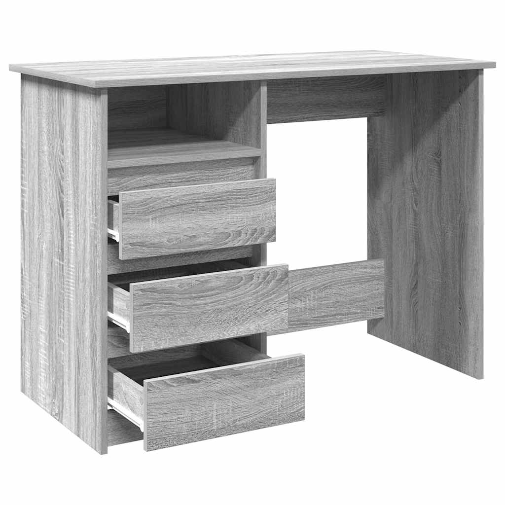 vidaXL Escritorio de madera de ingeniería gris Sonoma 102x50x75 cm