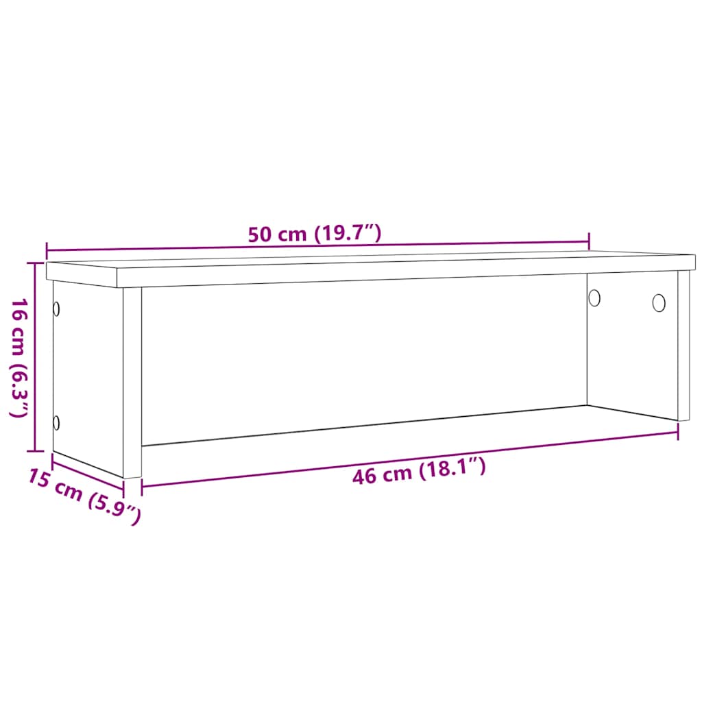 vidaXL Estantería cocina apilable madera ingeniería blanca 50x15x16 cm