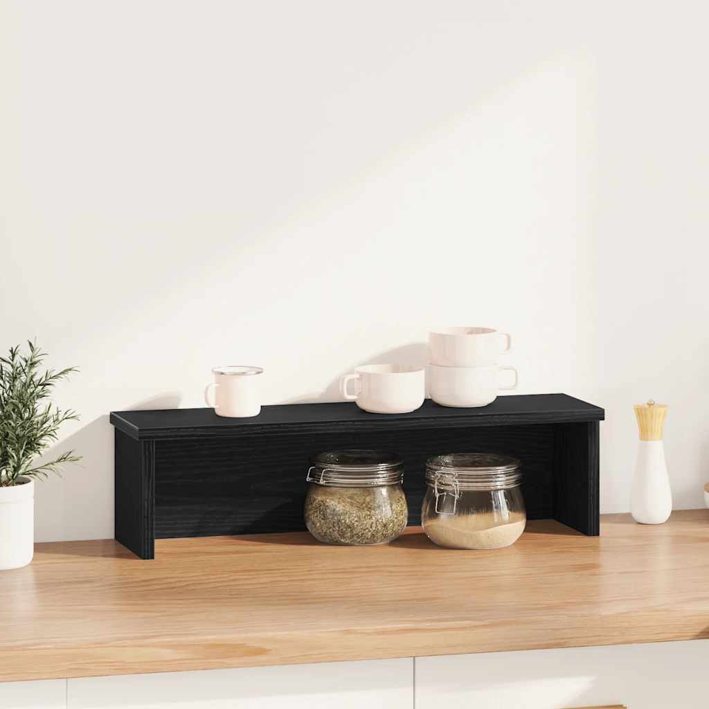 vidaXL Estantería cocina apilable madera ingeniería negra 60x15x16 cm