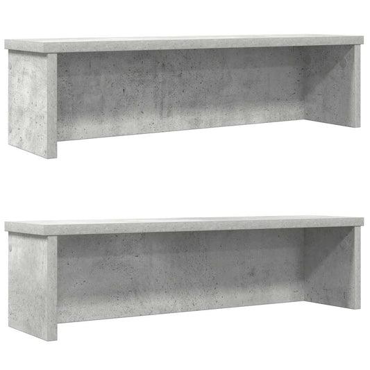 vidaXL Estantes de cocina apilables 2 uds gris hormigón 60x15x16 cm