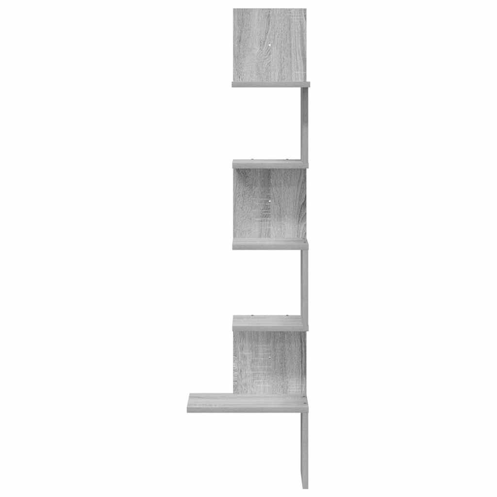 vidaXL Estantería pared de esquina madera gris sonoma 32x32x127,5 cm