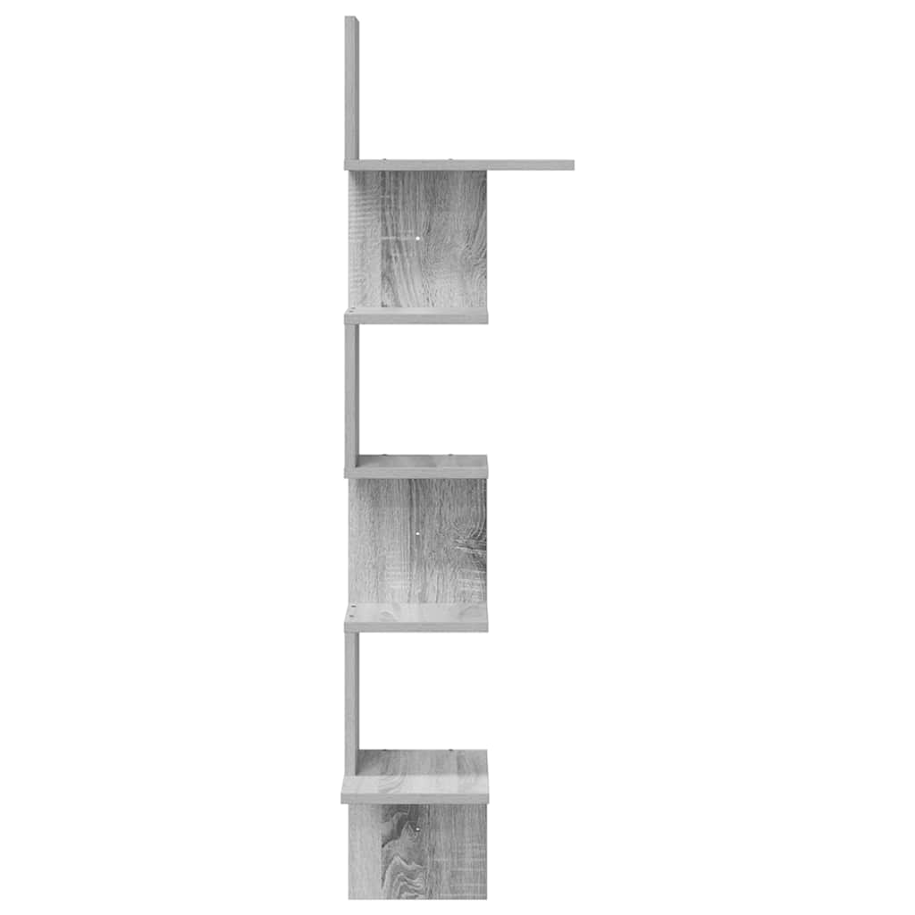 vidaXL Estantería pared de esquina madera gris sonoma 32x32x127,5 cm