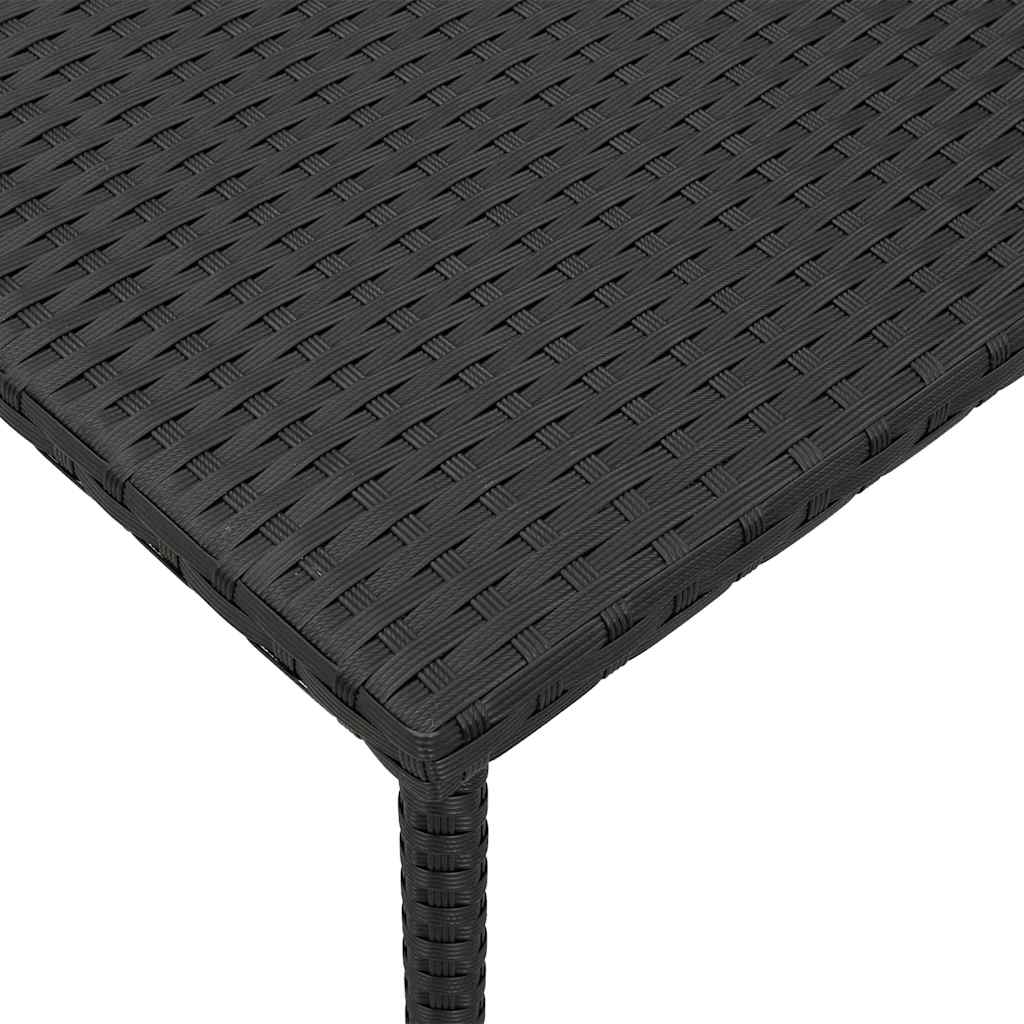 vidaXL Mesa centro jardín rectangular negra 60x40x37cm ratán sintético