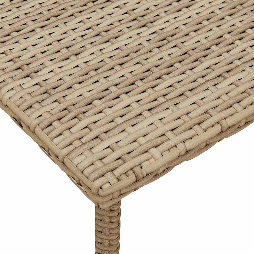 vidaXL Mesa centro jardín rectangular beige 80x40x37cm ratán sintético