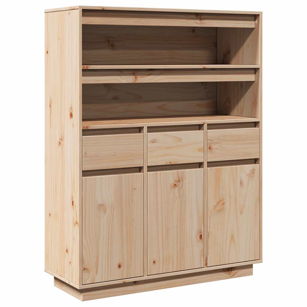 vidaXL Aparador alto de madera maciza de pino 89x34x116,5 cm