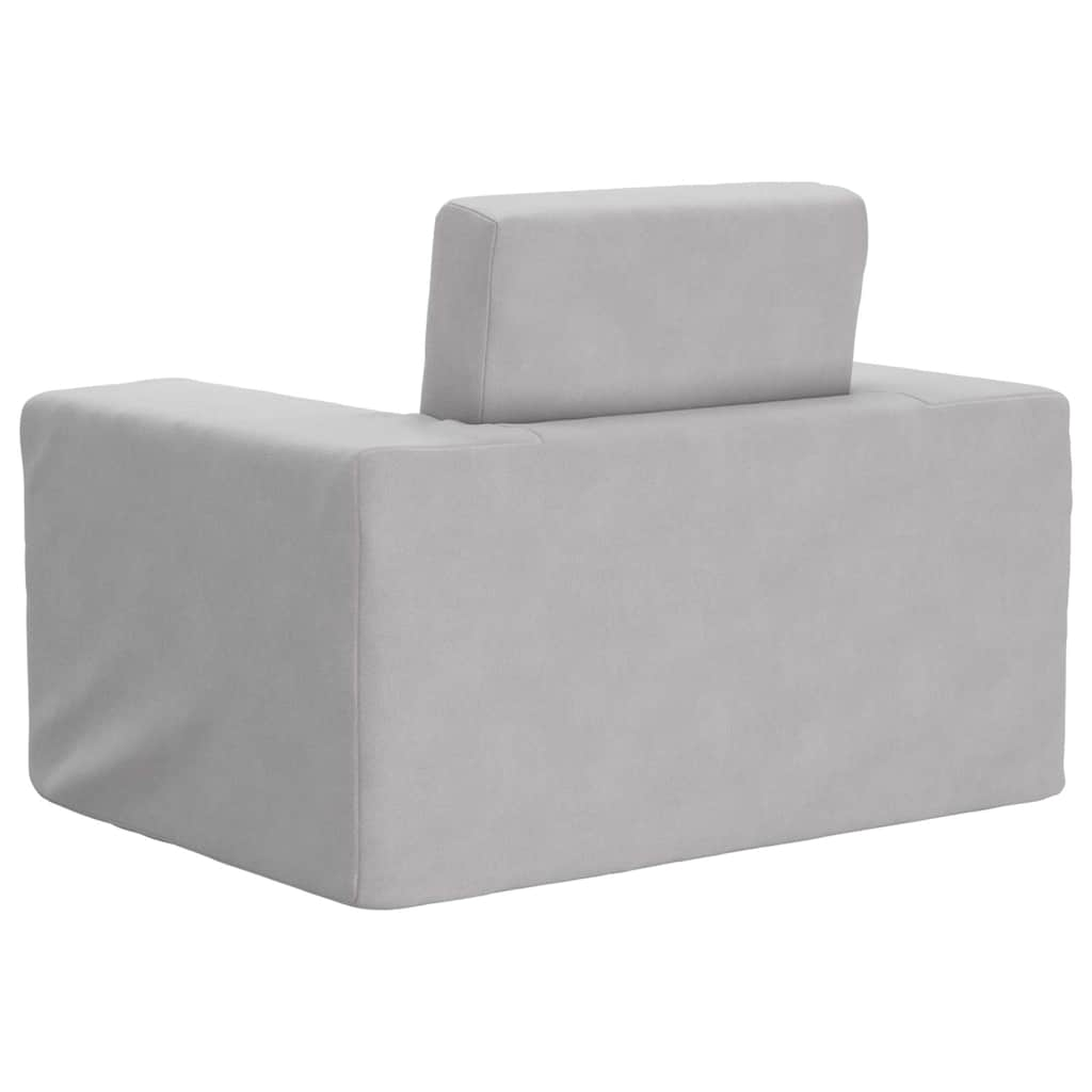 vidaXL Sofá cama infantil felpa suave gris claro