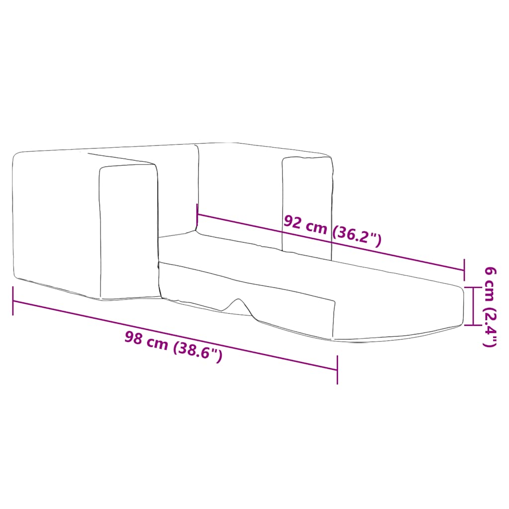 vidaXL Sofá cama infantil felpa suave gris claro