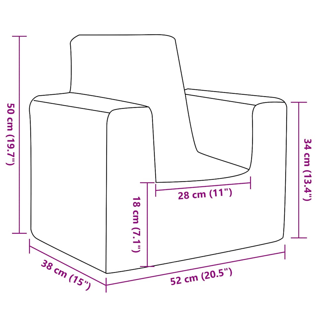 vidaXL Sofá para niños felpa suave gris antracita