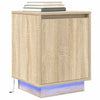 vidaXL Mesilla de noche con luces LED roble Sonoma 38x34x50 cm