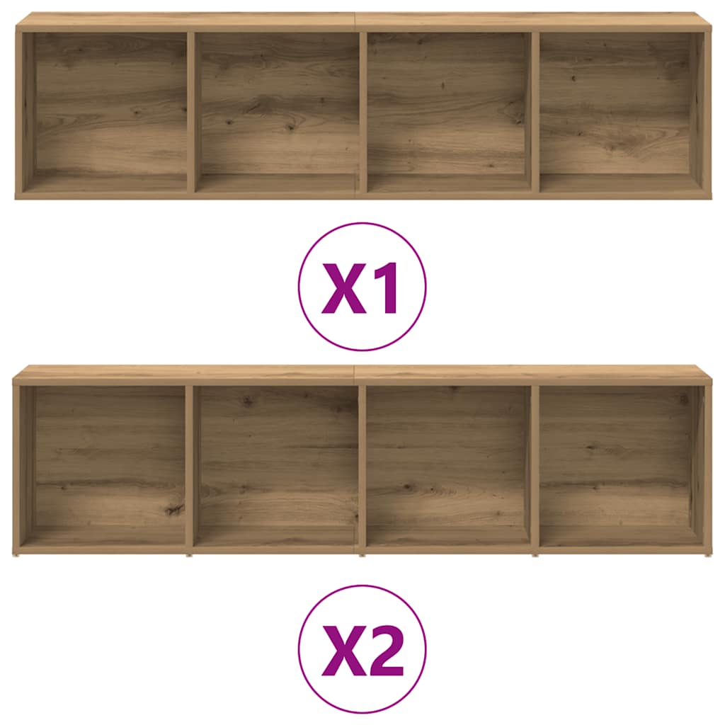 vidaXL Estanterías para libros 3 uds madera ingeniería roble artesanal