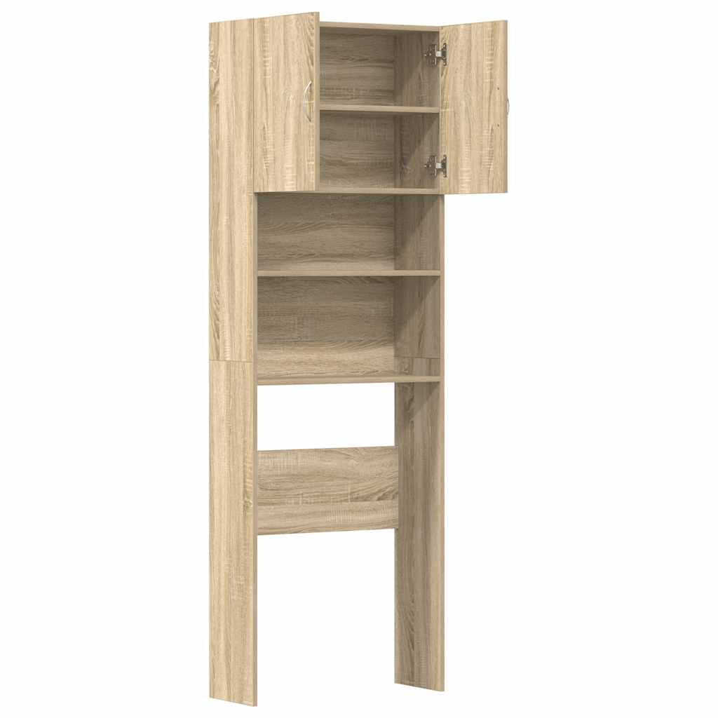 vidaXL Armario de lavadora madera ingeniería roble Sonoma 64x24x190 cm