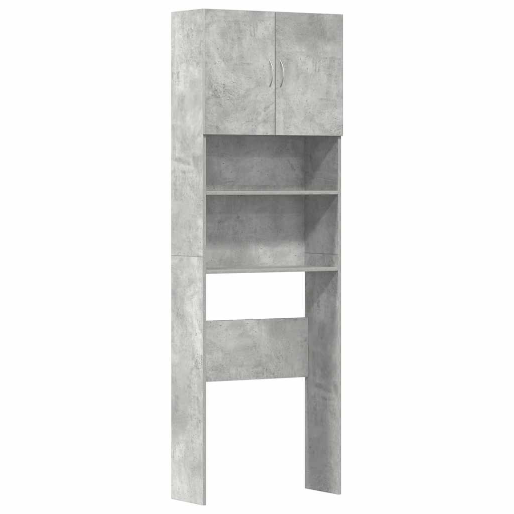 vidaXL Armario de lavadora madera ingeniería gris hormigón 64x24x190cm