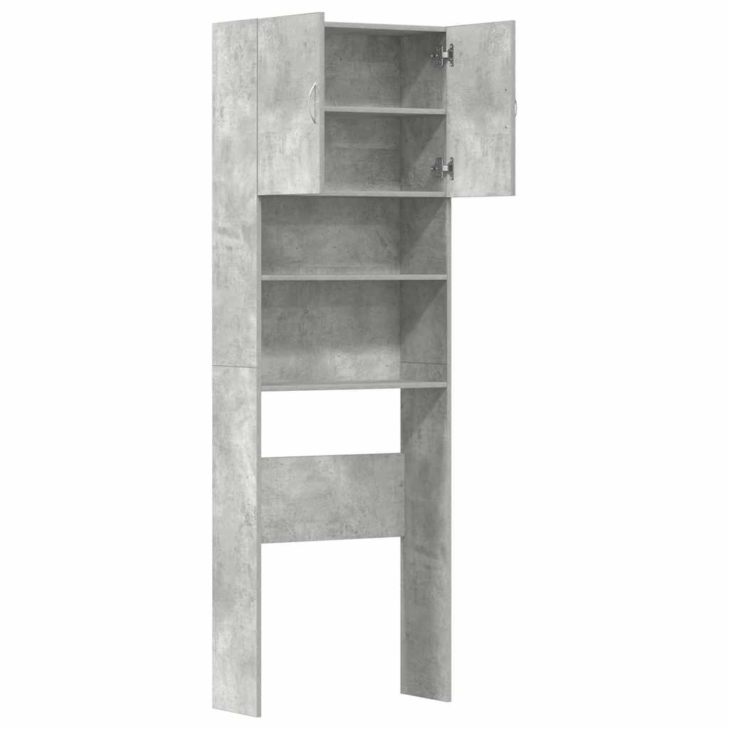 vidaXL Armario de lavadora madera ingeniería gris hormigón 64x24x190cm