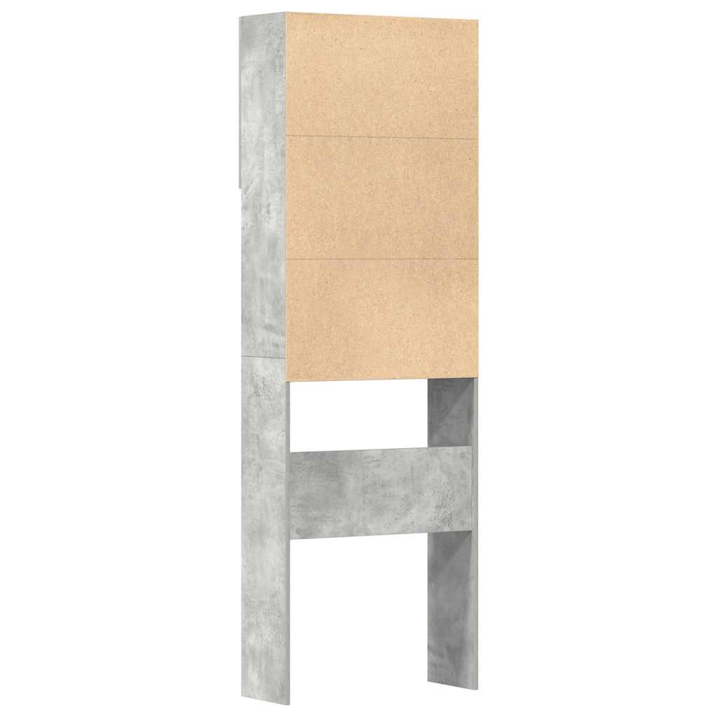 vidaXL Armario de lavadora madera ingeniería gris hormigón 64x24x190cm